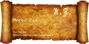 Mercz Zia névjegykártya